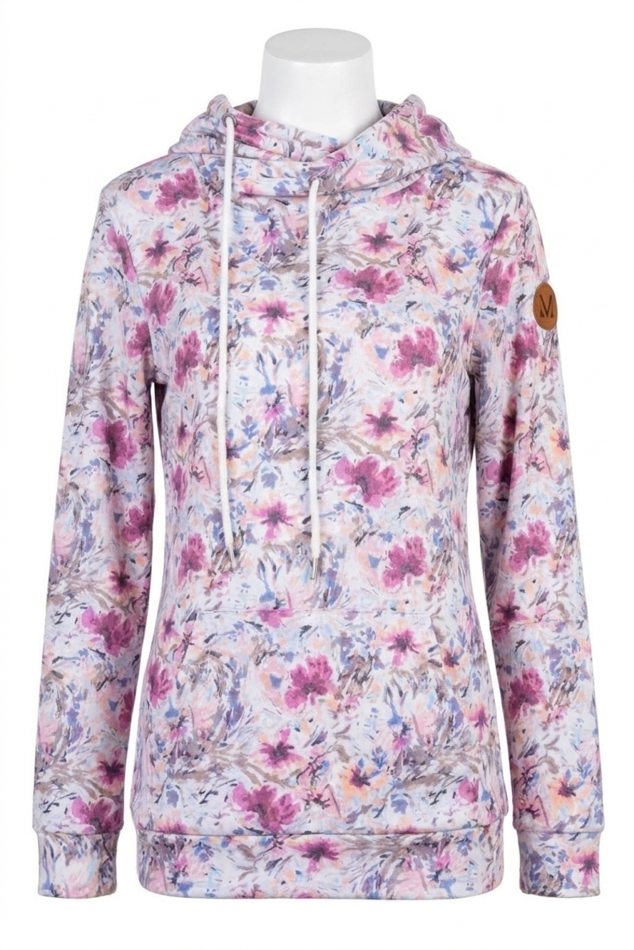 NEW MICHELLE MAE ashley floral hoodie in pink and periwinkle